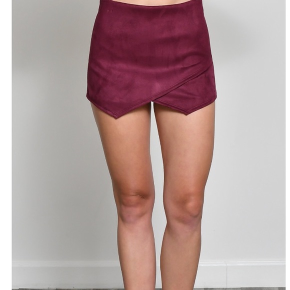 Blue Blush Envelope Skort Suede Brown - Picture 2 of 6